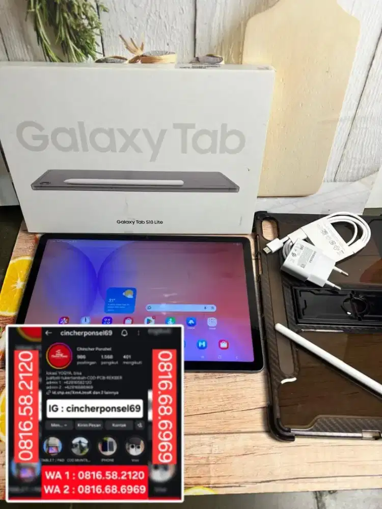 Tab Samsung S10 Lite 6/128 likenew istimewa garansi aktif free adaptor