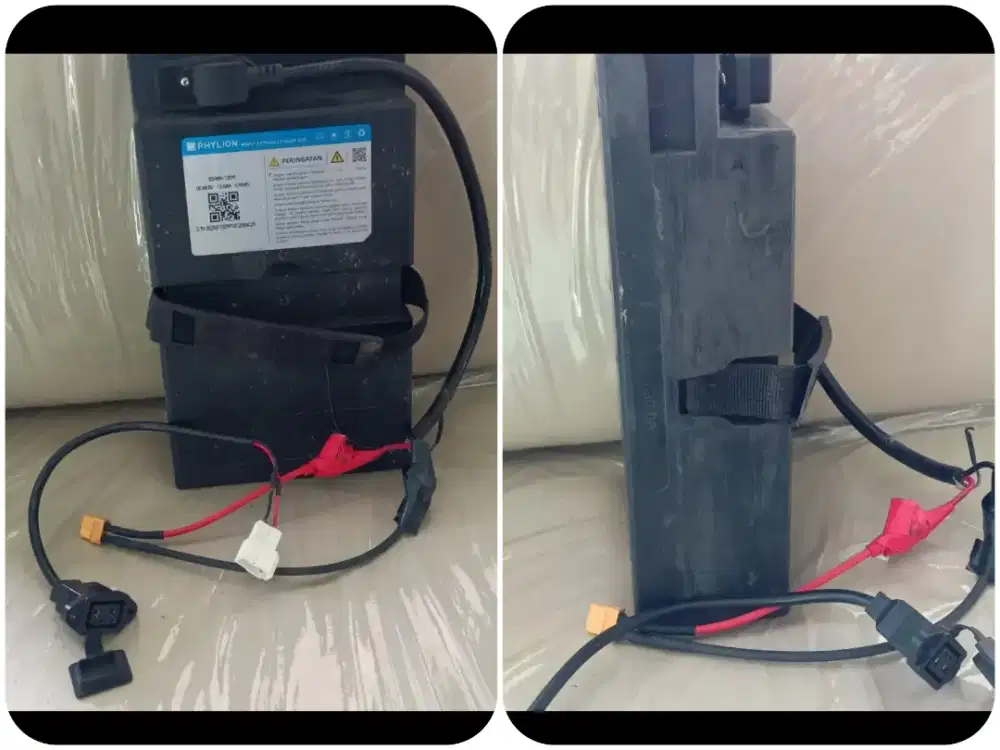 Battery Lithium Phylion 48V12AH normal sehat bekas pakai dan konektor