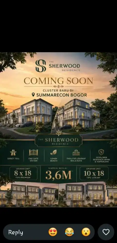 Sherwood New Cluster from Summarecon Bogor