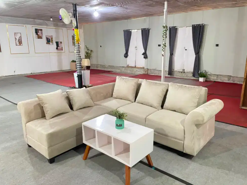 Sofa L mekar + meja. Free antar jogja