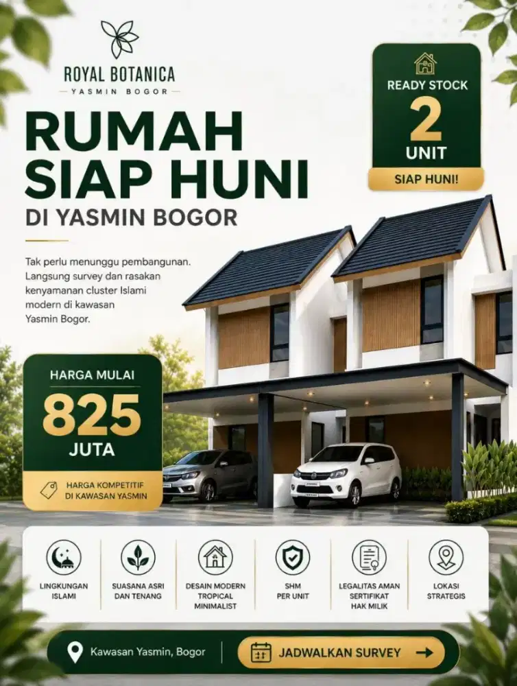 Rumah Premium Royal Botanica Yasmin, Bogor
