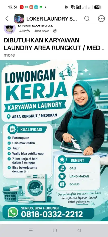 Lowongan Kerja Karyawan Laundry