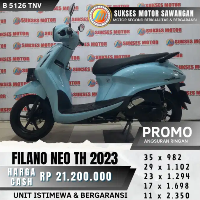 YAMAHA FILANO NEO TH 2023 BIRU MULUS BISA CASH KREDIT UNIT BERGARANSI