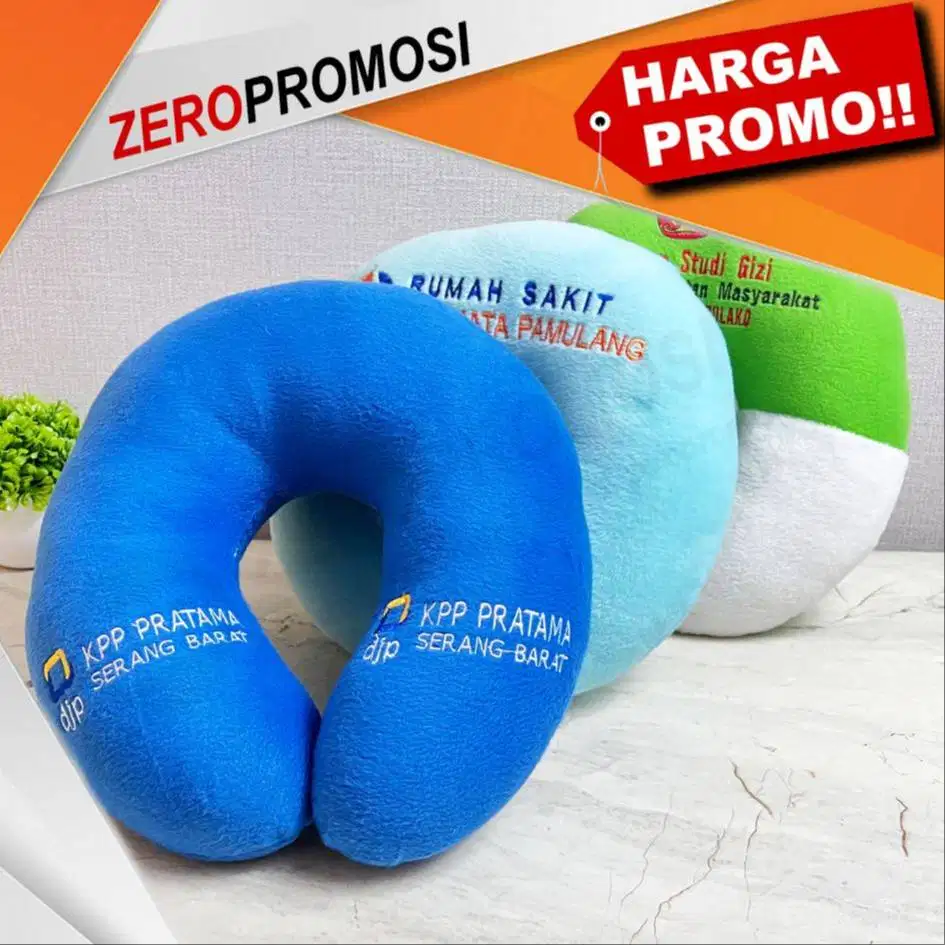 Bantal Leher Bordir Logo Custom Souvenir Premium Corporate Gift & Even
