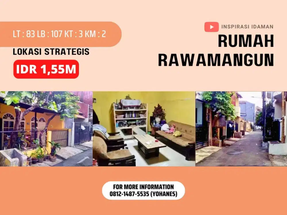 Rumah Nyaman Bebas Banjir Lokasi Strategis Rawamangun
