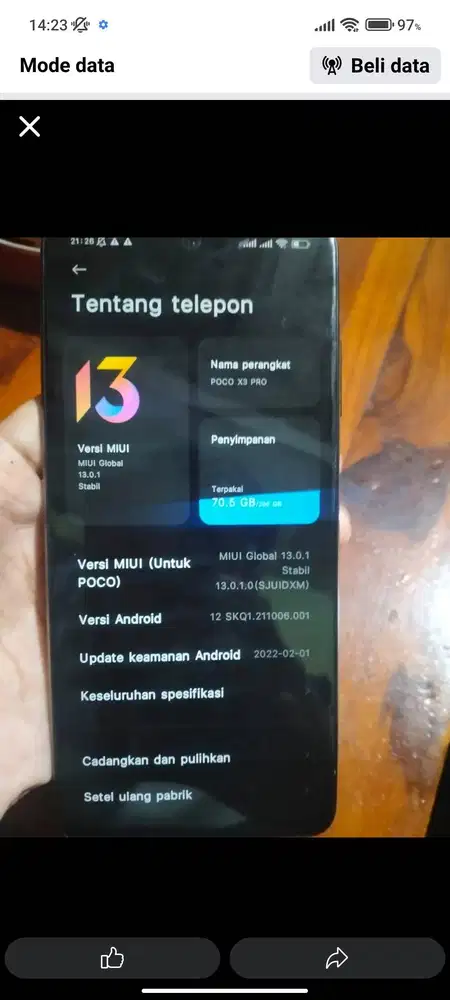 Jual hp poco X3 pro 8/256