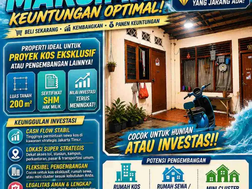 Jual Rumah di Matraman Pisangan Baru Jakarta Timur, Dekat Tol Rawamangun, di bawah NJOP, Termurah, Nego