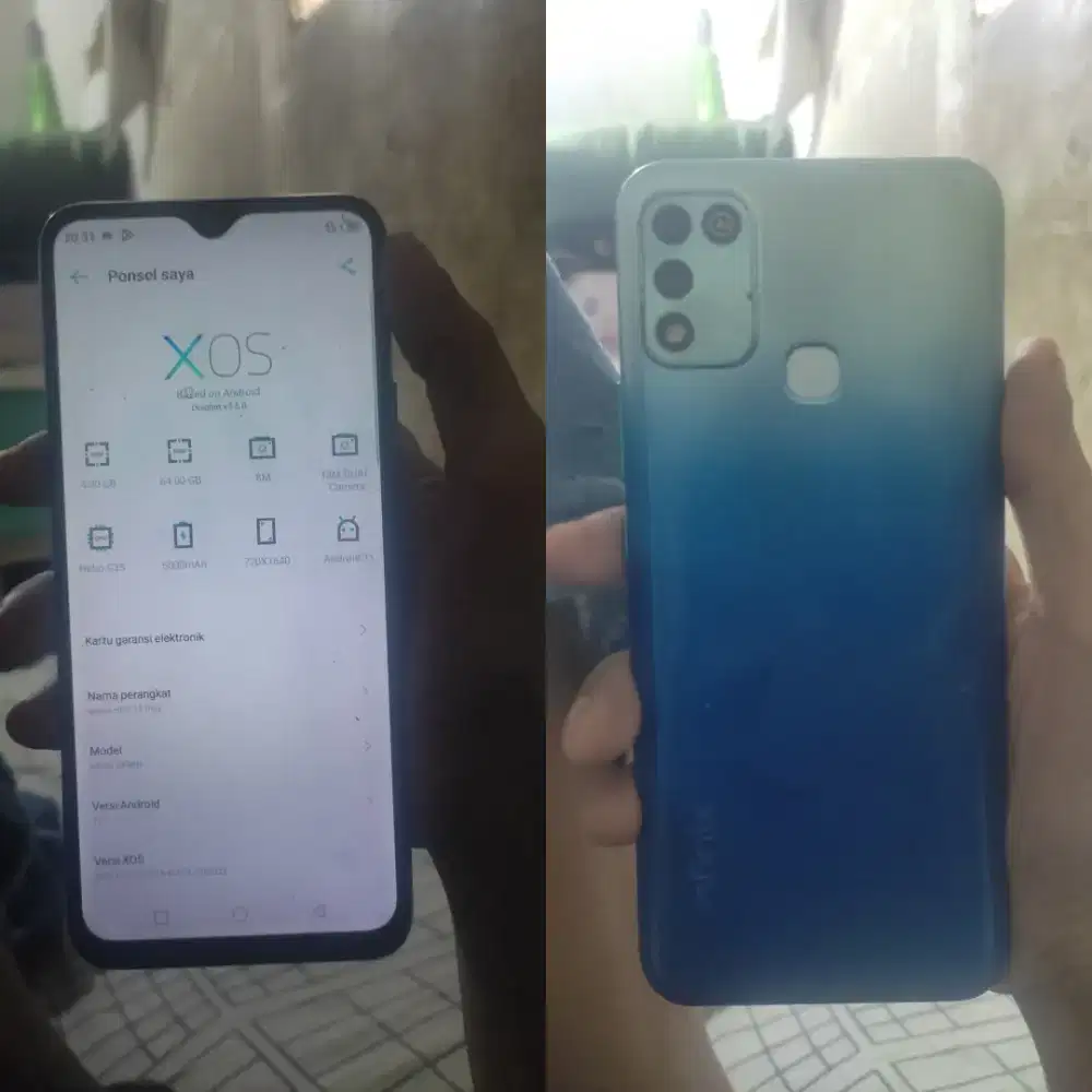 Infinix Hot 11 play ram 4/64 batre 6000mah