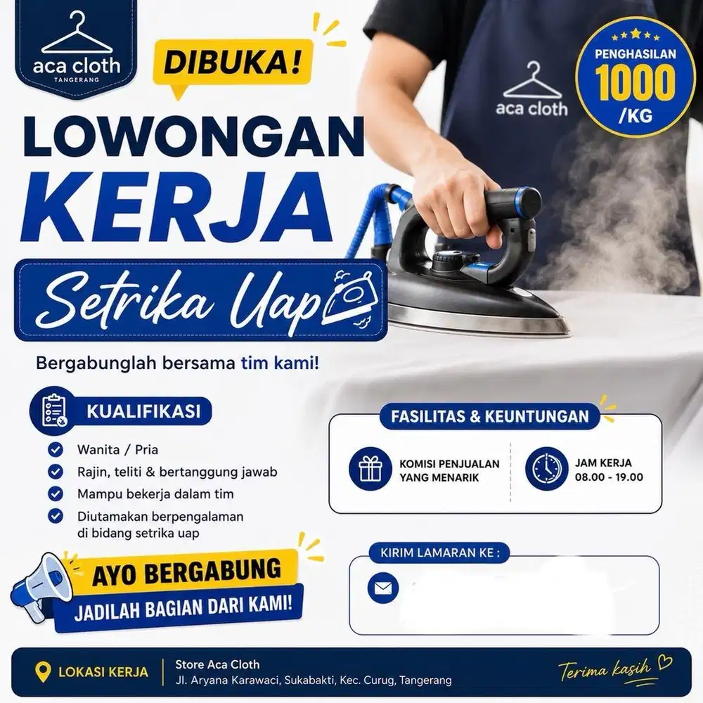 Lowongan kerja setrika uap