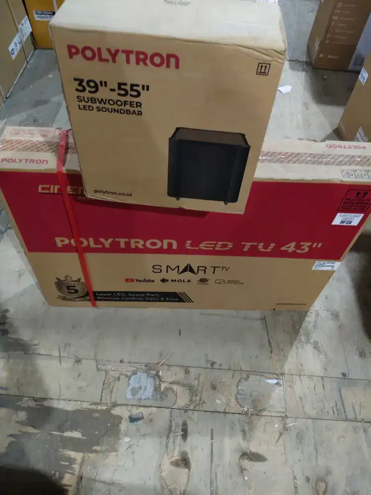 Smart tv polytron 43in+soundbar