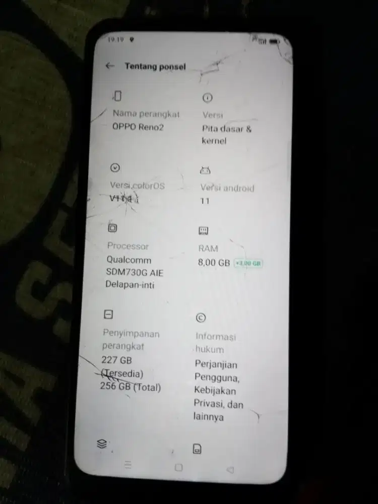 Oppo Reno 2 ram 8+5/128 masih normal dipakenya