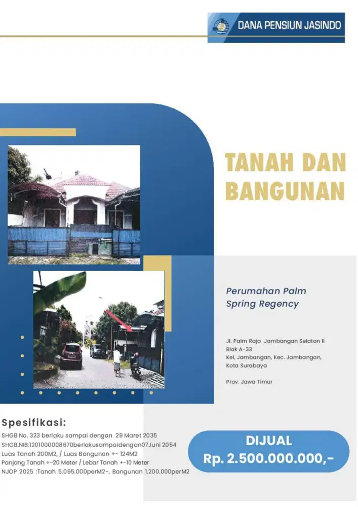 Dijual Rumah Strategis di Palm Spring Regency Jambangan Surabaya