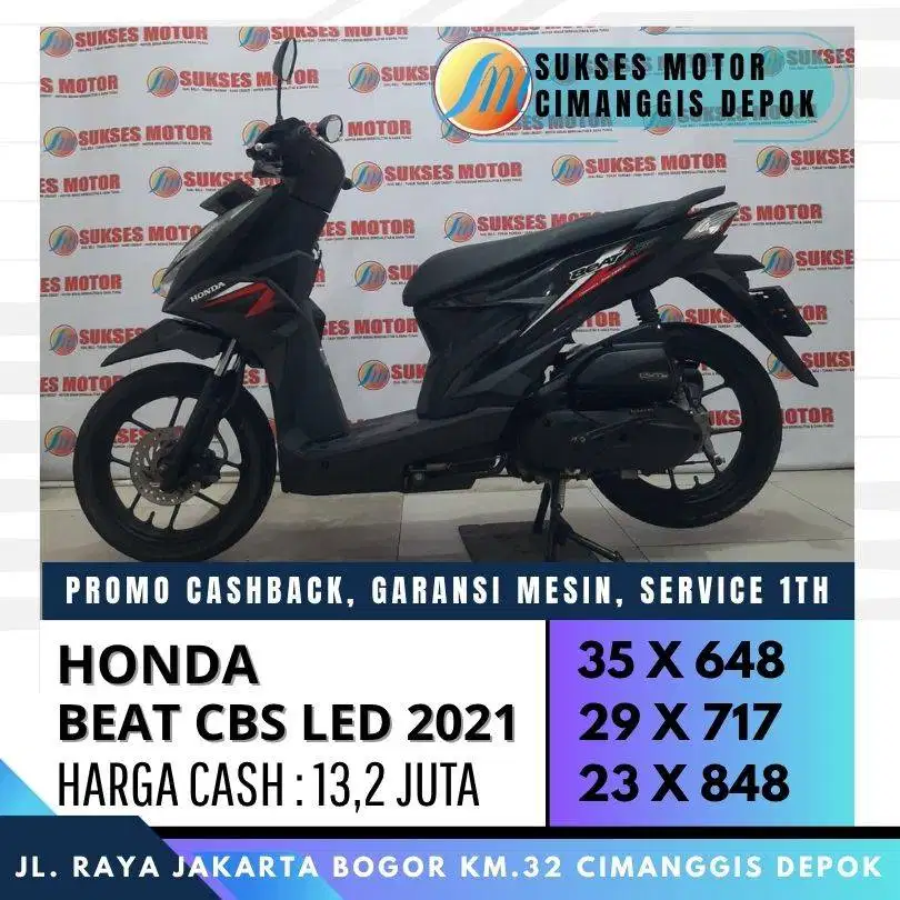 HONDA BEAT CBS LED 2021 CASH KREDIT UNIT MULUS BERGARANSI