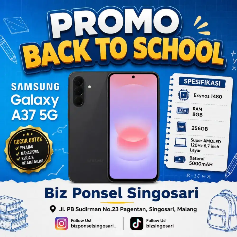 SAMSUNG A37 5G 8/256 GARANSI RESMI