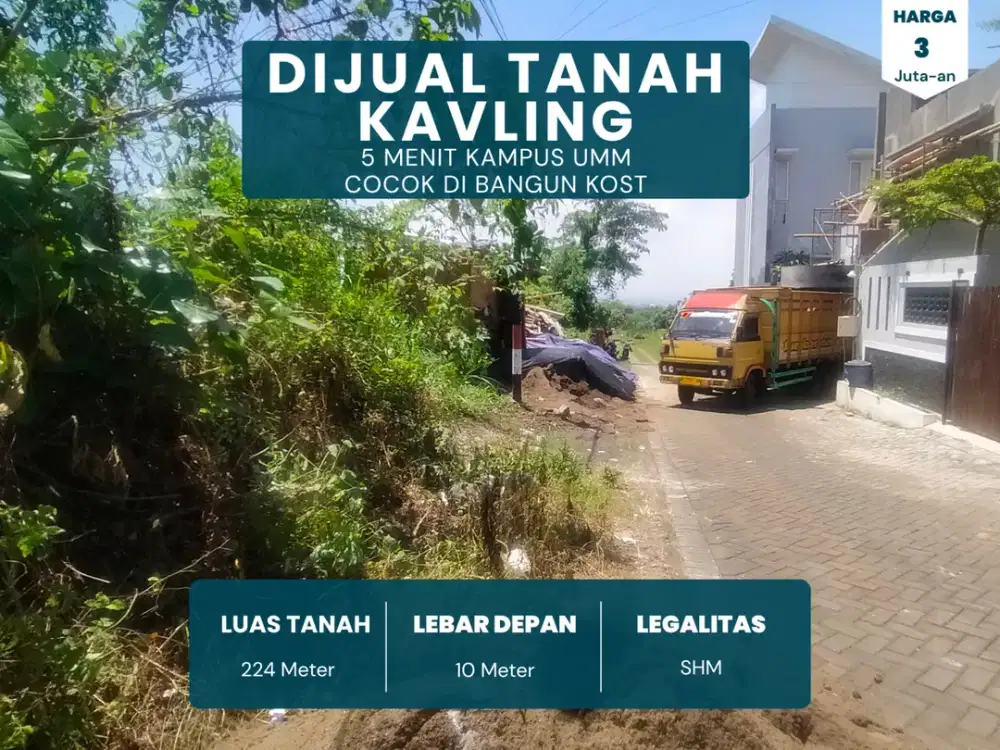 Tanah Malang SHM Ready Lebar Jalan 6 Meter Cocok Dibangun Kost