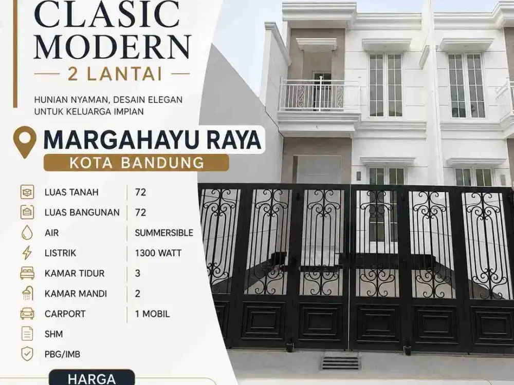 Rumah baru ready stock 2 lantai di Komplek Margahayu Raya, Kota Bandung