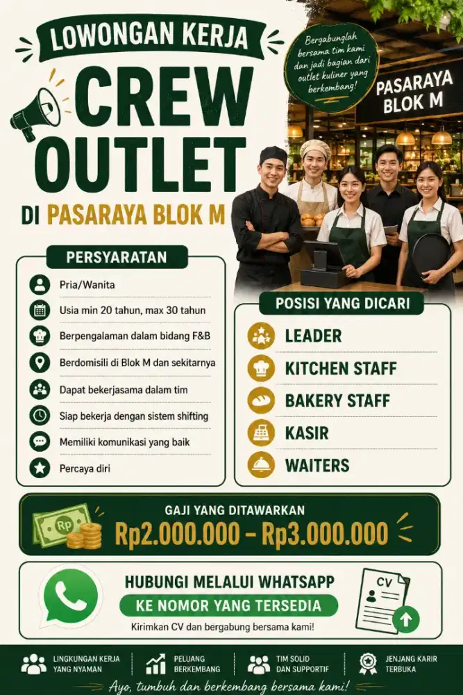 Lowongan crew outlet