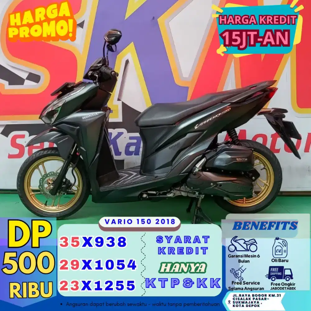 DP 500rb Honda Vario150 th 2018 cash/credit