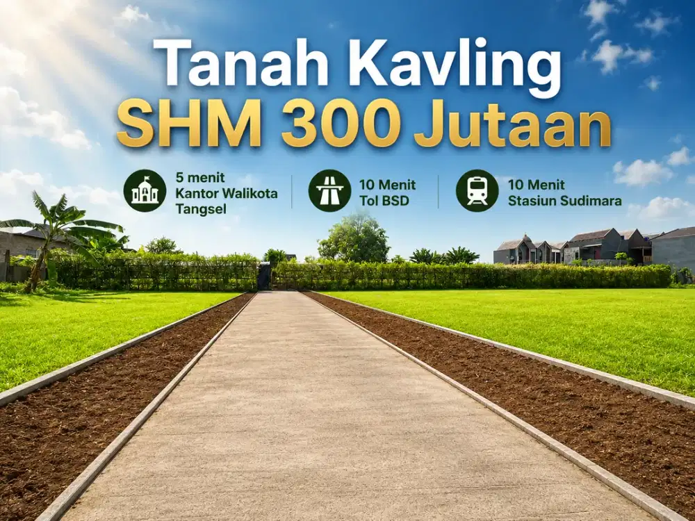 Miliki Tanah SHM 200Jtan Dekat Kantor Walikota Tangsel - 10 Menit Tol BSD