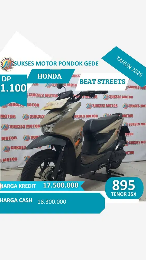 HONDA BEAT STREETS TAHUN 2025 ANGSURAN CUMA 895 RIBU