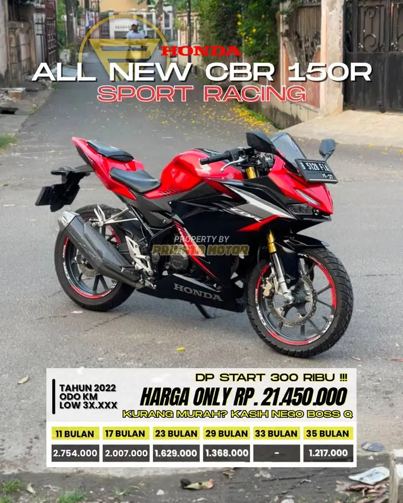 CREDIT DP MULAI 300 RIBU HONDA ALL NEW CBR 150R 2022 !!!