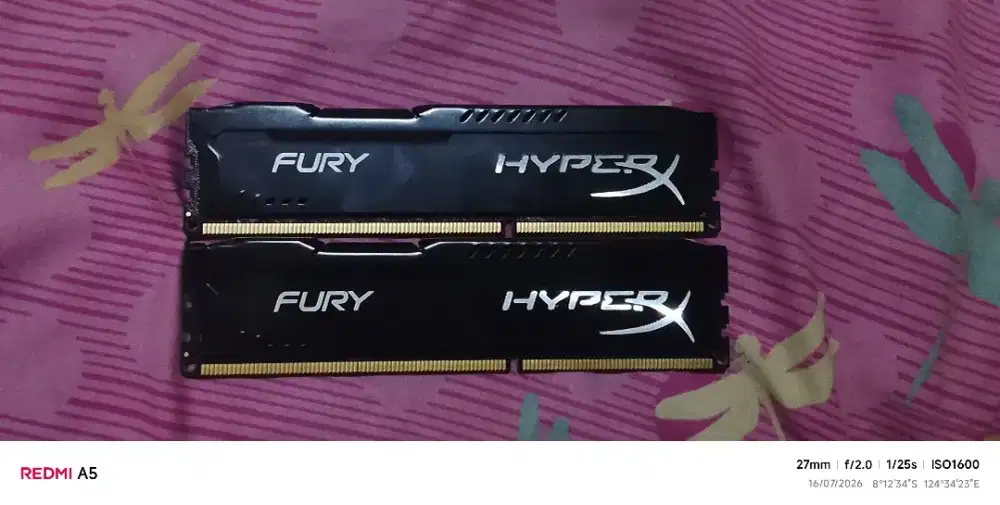 Ram 8GB ddr3 X2  fury hyper x