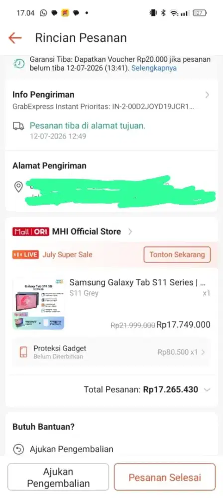 TAB SAMSUNG S11 5G 256GB bisa kartu baru 4hari jual BU