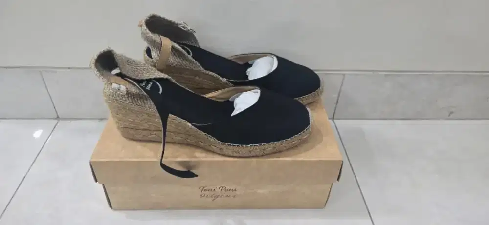 Espadrilles Wedges Toni Pons Caldes Negre Size 39 Original Fullset