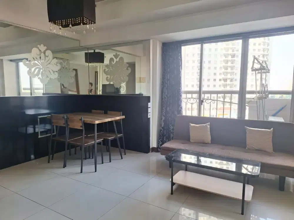 disewakan murah apartement waterplace tower f tipe 3 br full furnish ada AC 4 kasur sofa kitchenset lengkap unit terawat