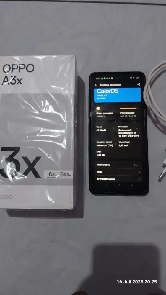 Oppo A3X Ram 4+4 GB 64GB Rom