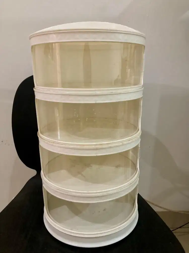Tudung Saji / Rak Saji Susun 4 Tingkat Warna Putih