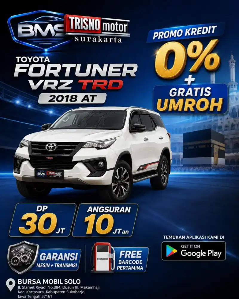 ( Dp 30 jt) FORTUNER 2.4 VRZ TRD 2018 AT