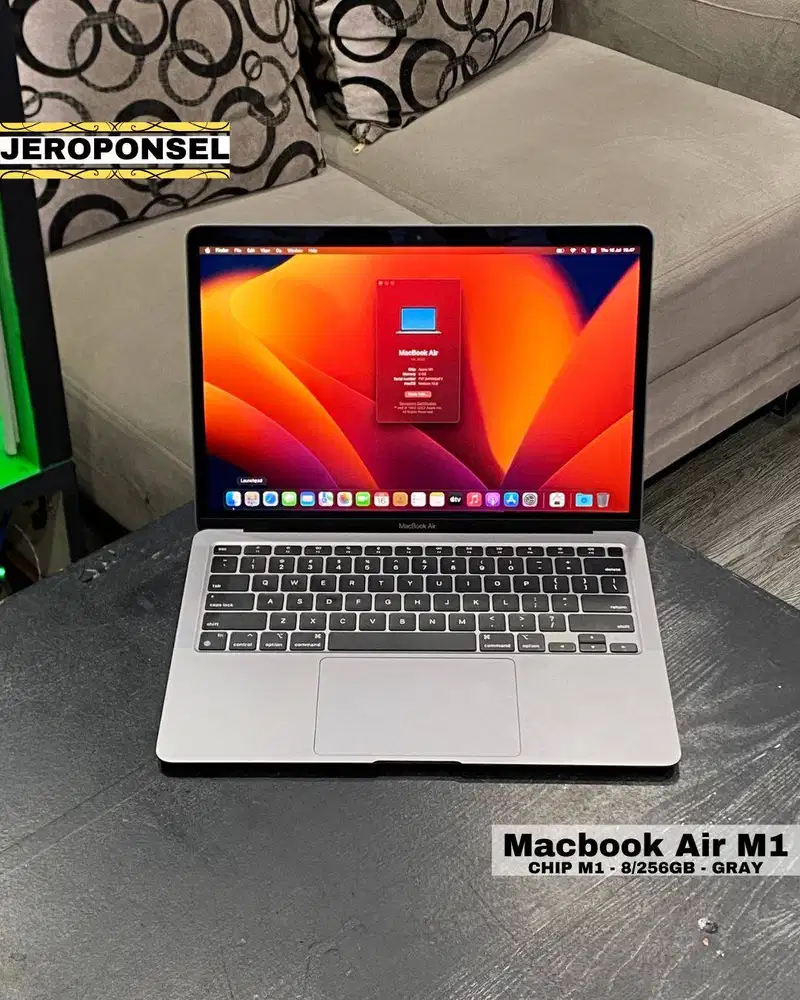 MACBOOK AIR M1 256GB GRAY MULUS ORIGINAL GARANSI BATERAI BARU