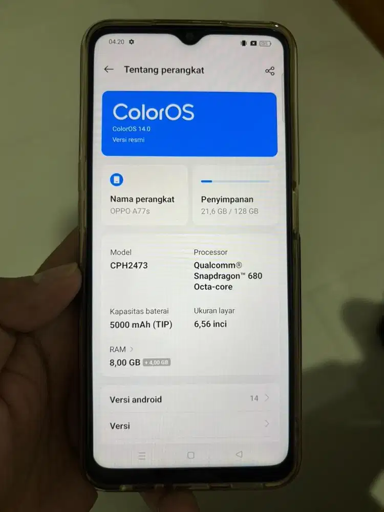 Hp Oppo A77s second
