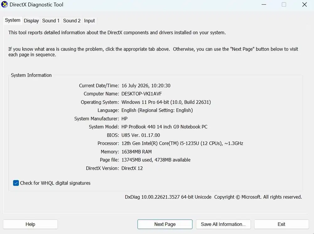 Laptop Hp core i5 Gen 12