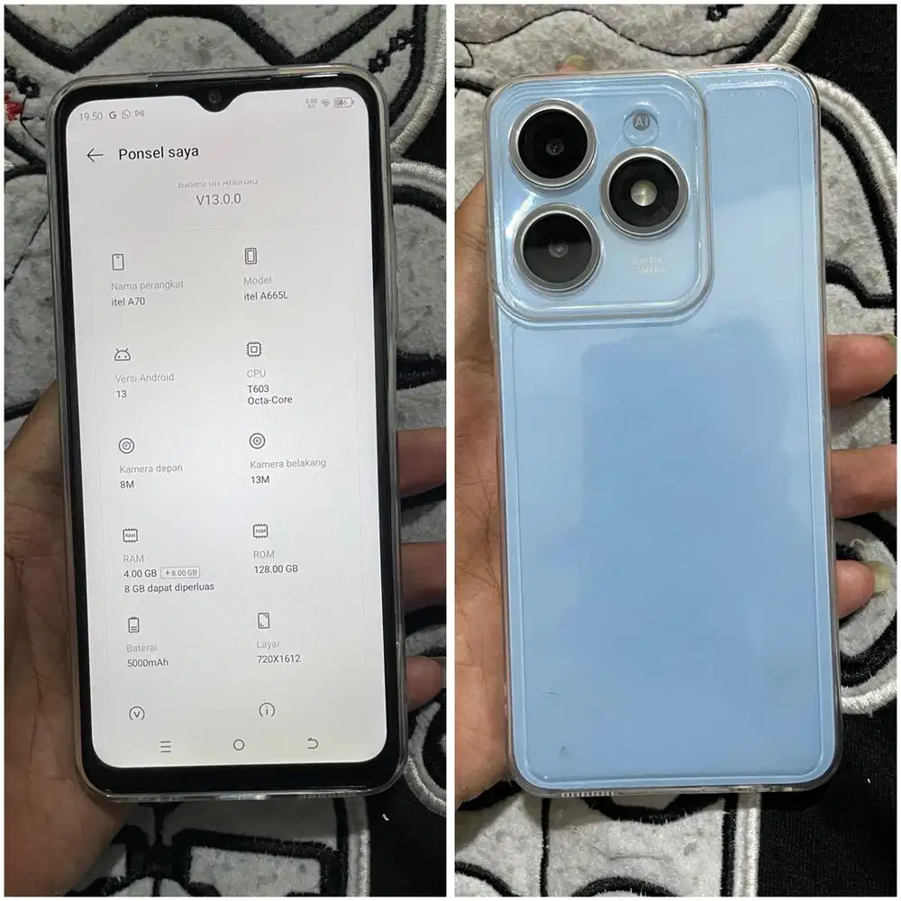ITEL A70 RAM 4+8/128(SIDIK JARI ON)