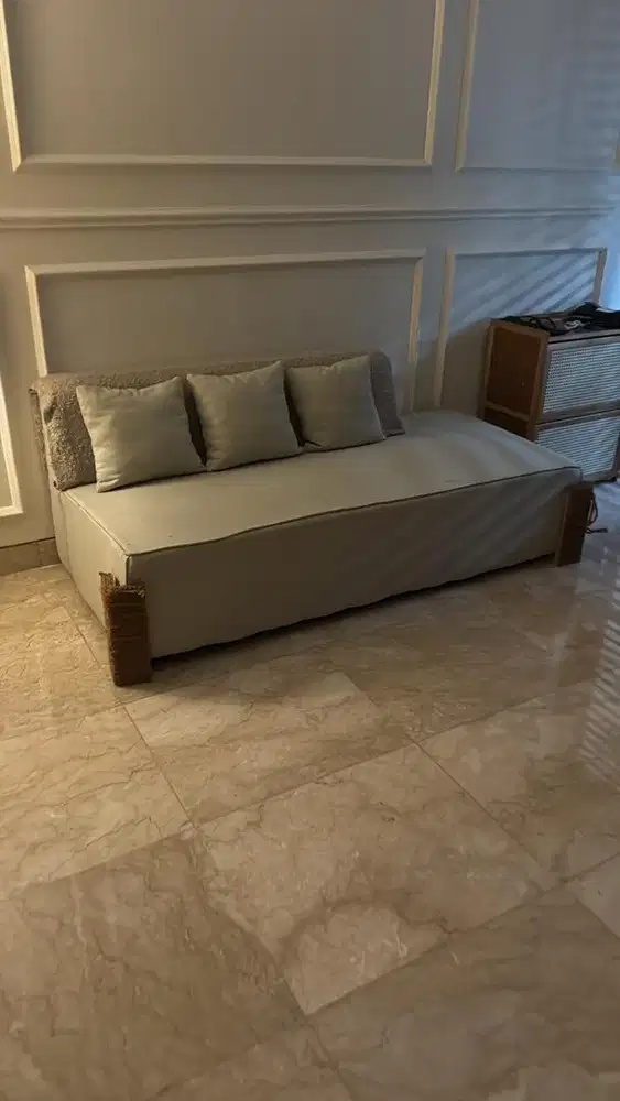 Palw green sofa & cushion