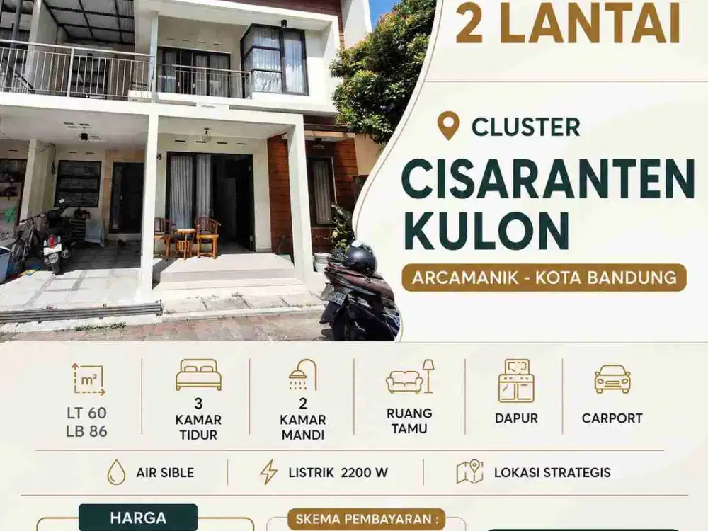 Rumah 2 lantai di Cluster Cisaranten, Arcamanik