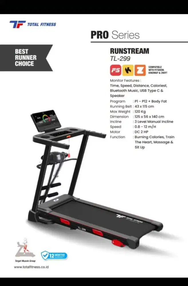 ELEKTRIK TREADMIL TL 288/2 hp