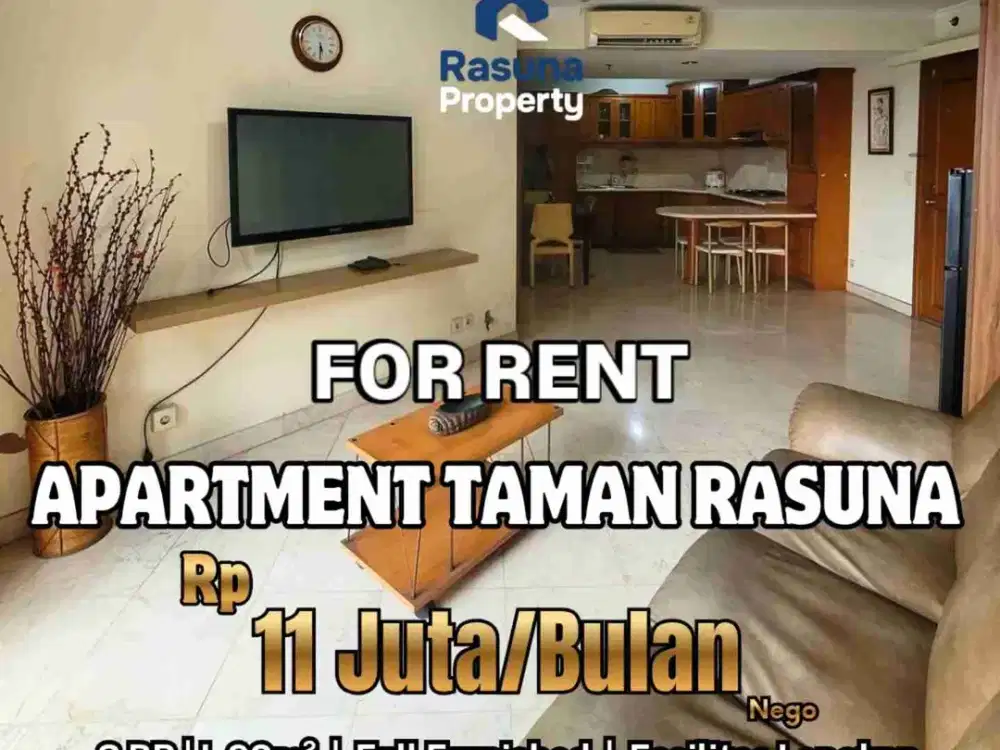 For Sale & Rent, Apartment Taman Rasuna, 3 BR, Furnished, SHGB, Tower 10 , Lt 17