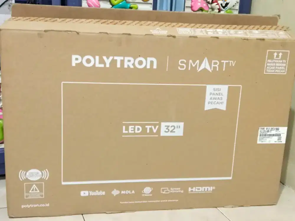 Smart TV polytron 32 inci
Kelengkapan fullset
Tv mulus no minus