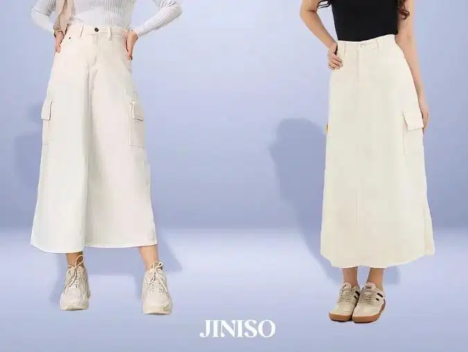 rok putih jeans wanita
