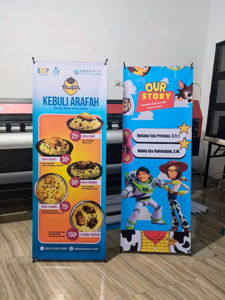 X Banner 160 x 60 cm | Cetak & Rangka