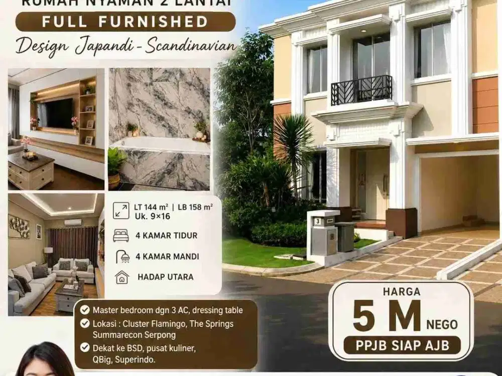 rumah fully furnished Flamingo the spring