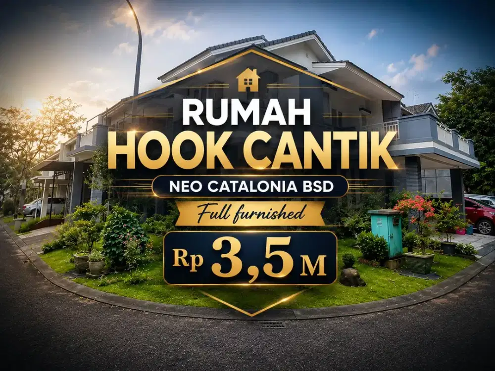Rumah Hook Cantik Furnished di Neo Catalonia BSD