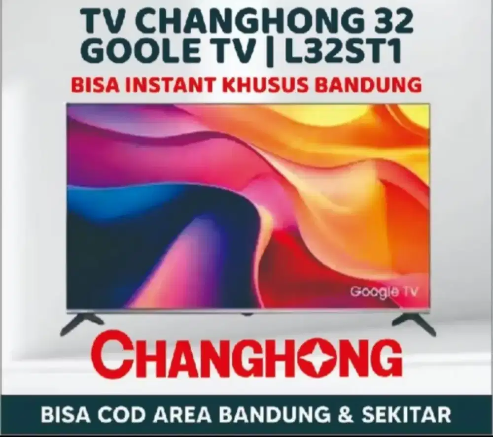Changhong google tv 32 inc new segel box + pasang bracket