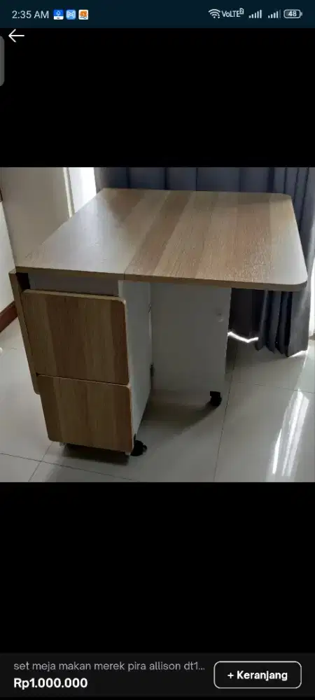 Meja makan lipat merek pira