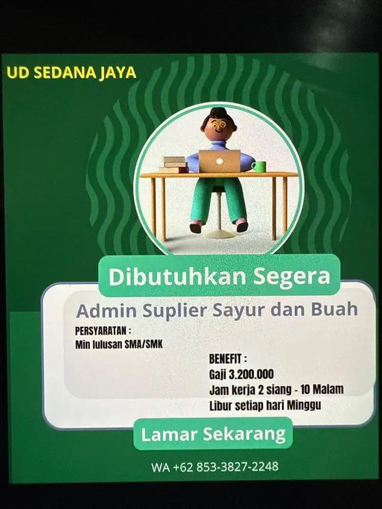 Dicari admin min sma
