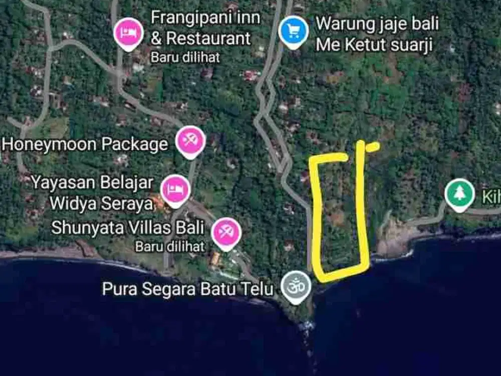 Tanah Tepi Tebing Pantai Seraya Karangasem Bali