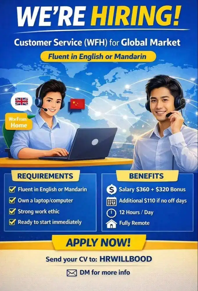 Dibutuhkan Segera Costumer Service Remote Mandarin